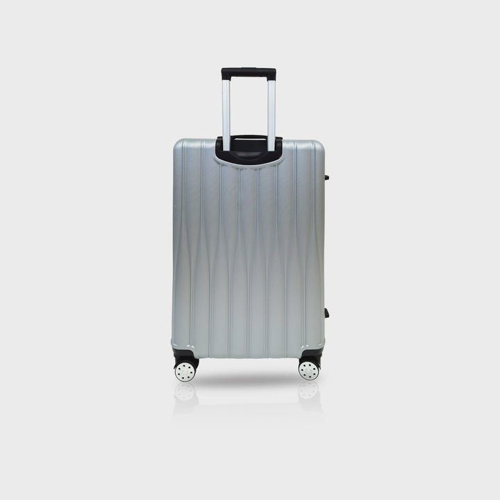 TUCCI ITALY Luggage Suitcase Medium 24" Baratro T0331-24IN-SILWT ABS Hard Cover 4 Wheel Spinner Silver White