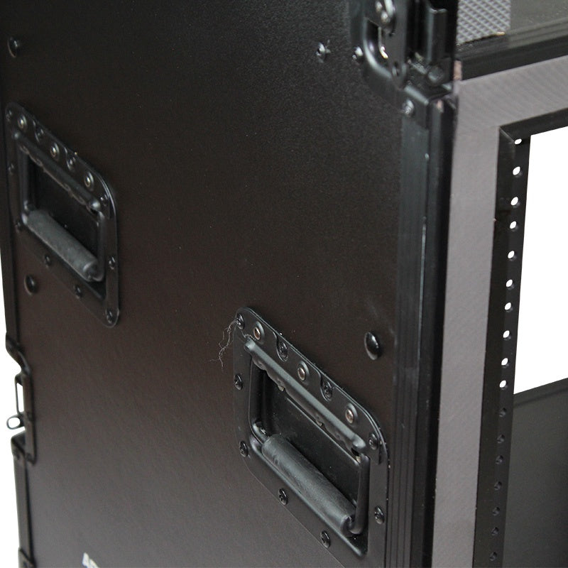 BLASTKING Console Rack Case IBKE-ARW16UM 16 Space with Mixer and Wheels Shockmount
