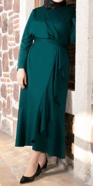 Dress Faux Wrap Emerald