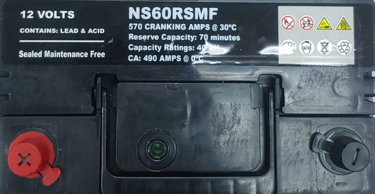 POWERMASTER Battery 12 Pl. NS60RSMF 570AMPS NS60RH Right Hand