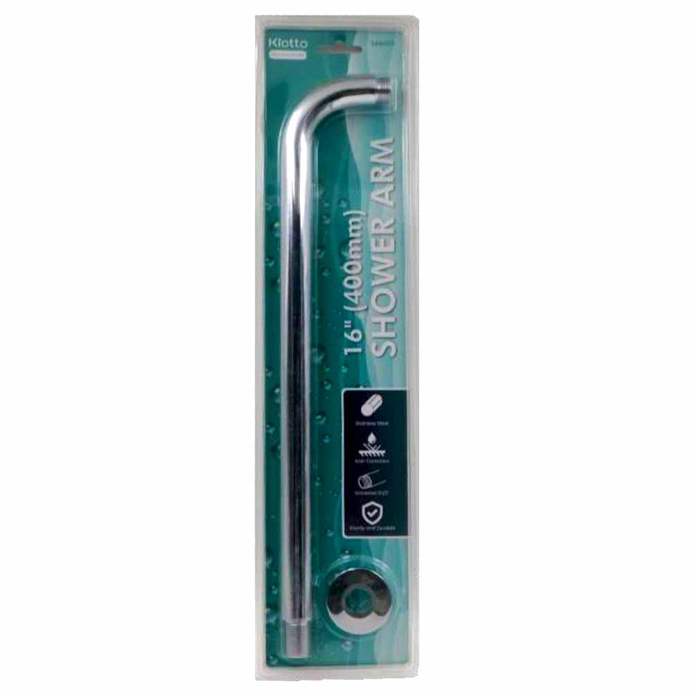 KIOTTO Shower Arm W/FLANGE 16" Chrome SA0400