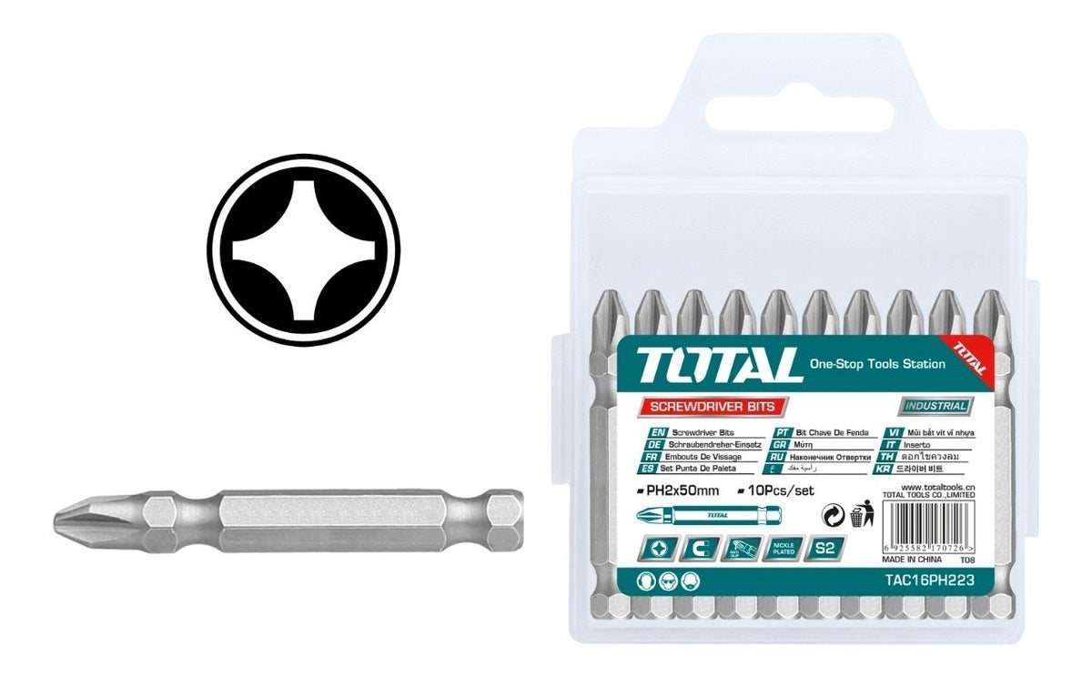 TOTAL Screwdriver Bit Set TAC16PH233 10PCS