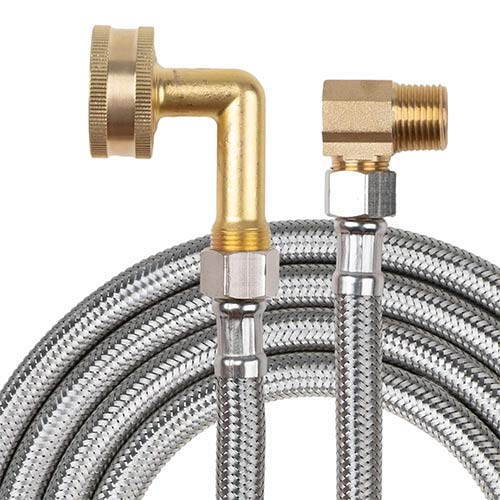 KIOTTO Dishwasher Fitting Stainless Steel Braided Inlet 4FT DS4838E Hose Kit