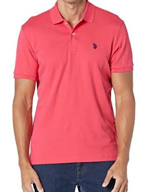 US POLO ASSN. Men Shirt Polo Us Polo Coral Luxury Feel