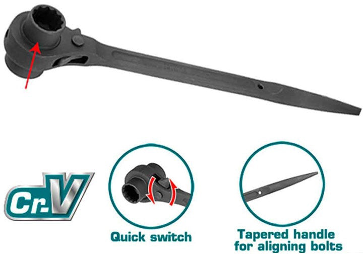 TOTAL Wrench Socket 19MM X 21MM THTRSW19211 Double Tail Wrench