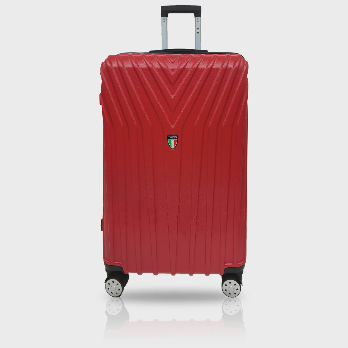 TUCCI ITALY Luggage Suitcase Large 28" Bordo T0323-28IN-DRED ABS Hard Cover 4 Wheel Spinner Dark Red