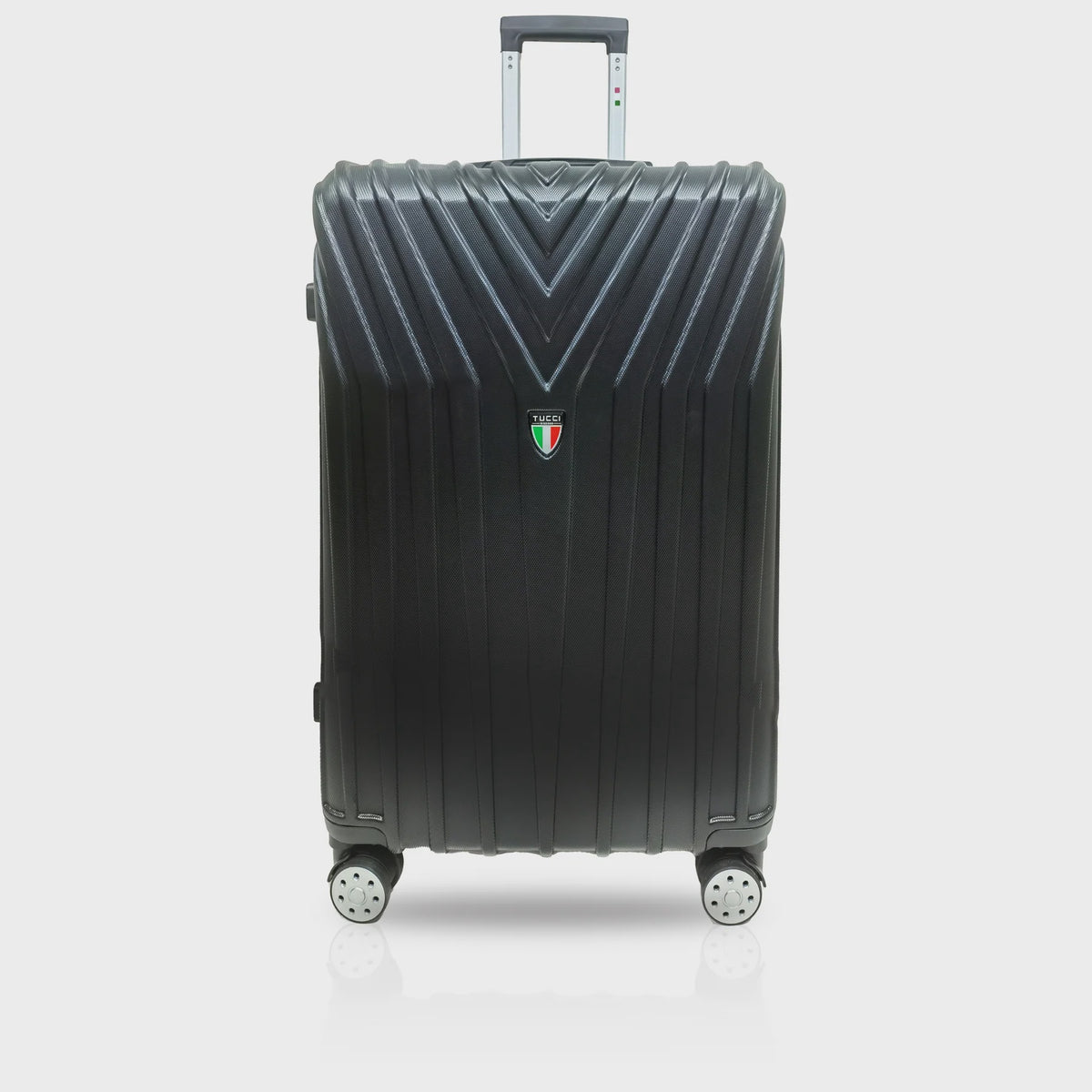 TUCCI ITALY Luggage Suitcase Large 28" Bordo T0323-28IN-BLK ABS Hard Cover 4 Wheel Spinner Black