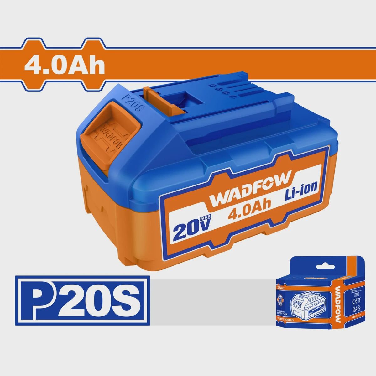 WADFOW Battery Pack 20V 4.0AH WLBP540 LITHIUM-ION