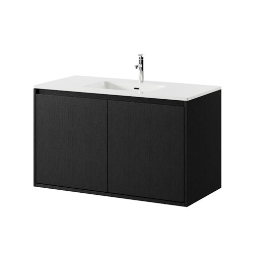 WOLLATON Bathroom Cabinet Wall Hung Black 2 Doors PVC 23"X18"X19.7" GNC-WHB600