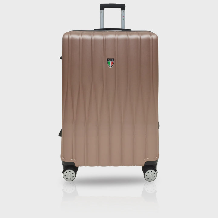 TUCCI ITALY Luggage Suitcase Large 28" Baratro T0331-28IN-RGD ABS Hard Cover 4 Wheel Spinner Rose Gold
