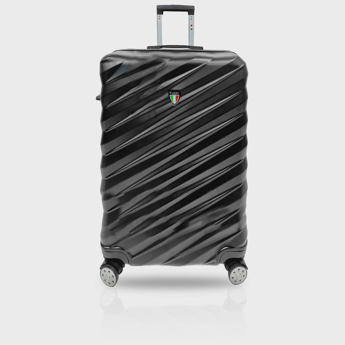 TUCCI ITALY Luggage Suitcase Large 28" Storto T0324-28IN-BLK ABS Hard Cover 4 Wheel Spinner Black