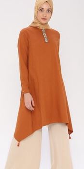 LOREEN BY PUANE Top Tunic Loreen Handkerchief Hem 46