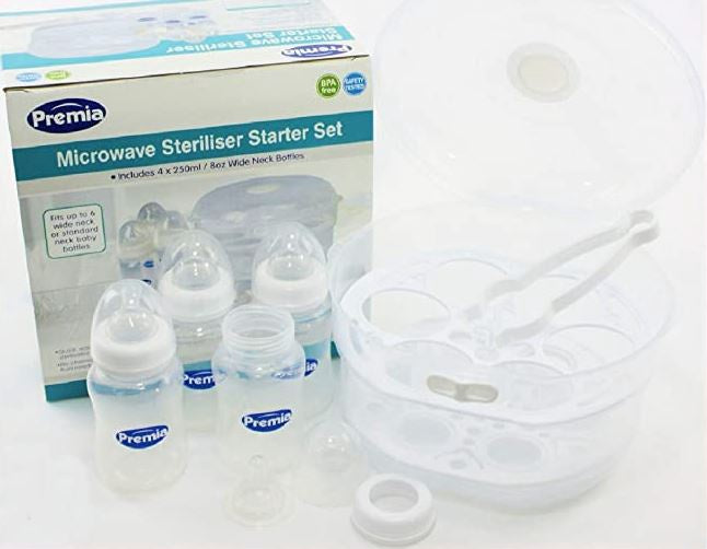 Baby Microwave Sterilizer Premia Includes 4 Bottles