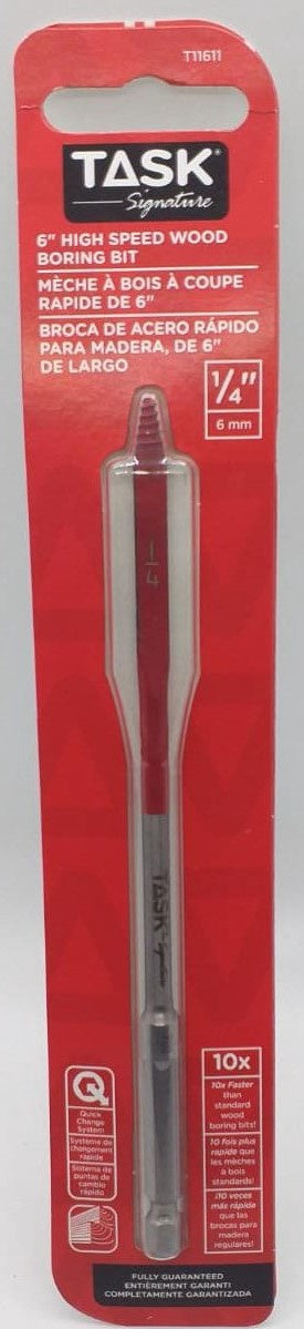 TASK Drill Bit Flat Wood 1/4" T11611