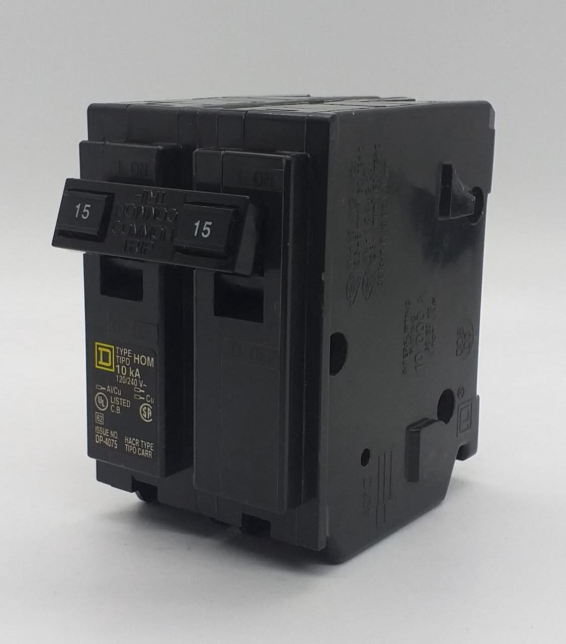 SQUARE D Breaker 15AMPS D/POLE