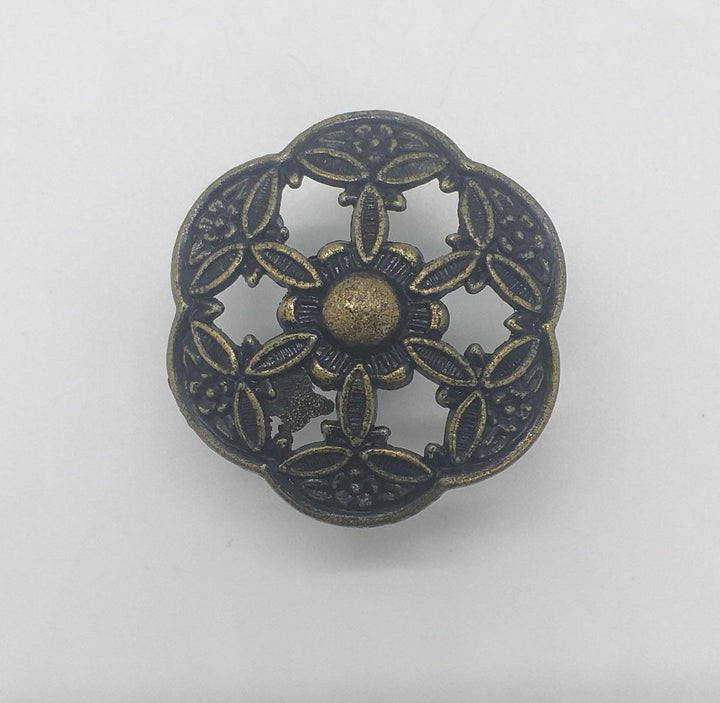 Draw Knob 15891 Antique Bronze Flower Designe
