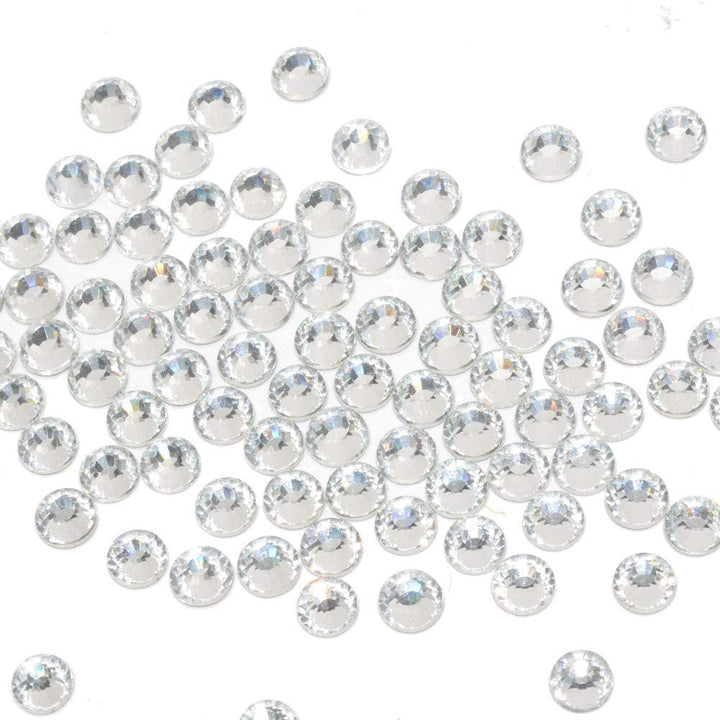 Nails Queenme 2100PCS Flat Back Crystals Clear Rhinestones Mix Size 2MM-6MM Flatback Art Rhinestones Round Glass Gems Stones for Shoes Diy Crafts Decoration with Wax Pen and Tweezers