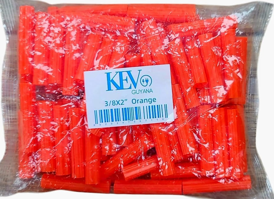 KEV Wall Plug Orange 2" X 3/8" Pack