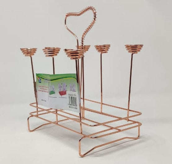 GENERIC Glass Rack Kitchen Holder HY731-D Rose Gold