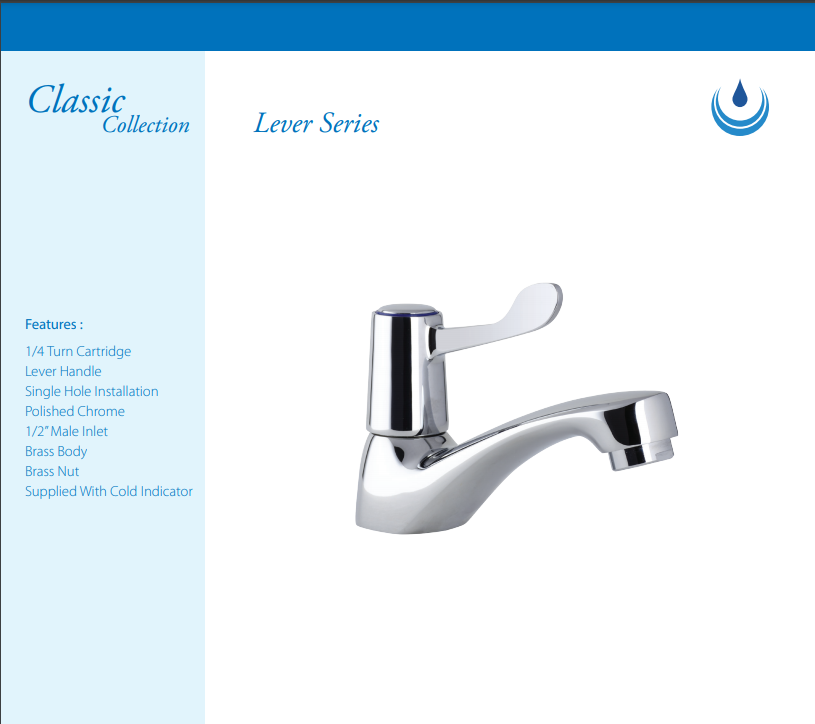 DURAFLOW Pillar Tap Lever DURBASLEV1 Chrome