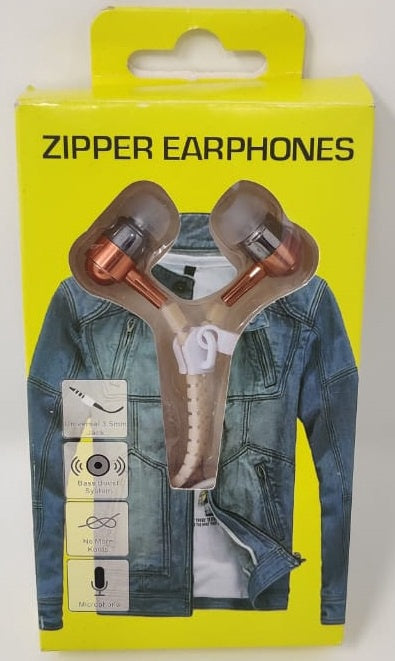 Headphone with Mic Zipper Yellow Box
