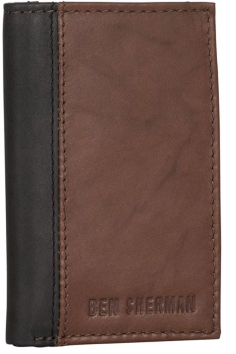 BEN SHERMAN Wallet Men Slim Bifold FULL-GRAIN Leather Rfid Gift Box
