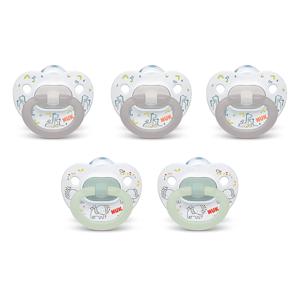 NUK Baby Orthodontic Pacifiers, 0-6 Months, 5-PACK