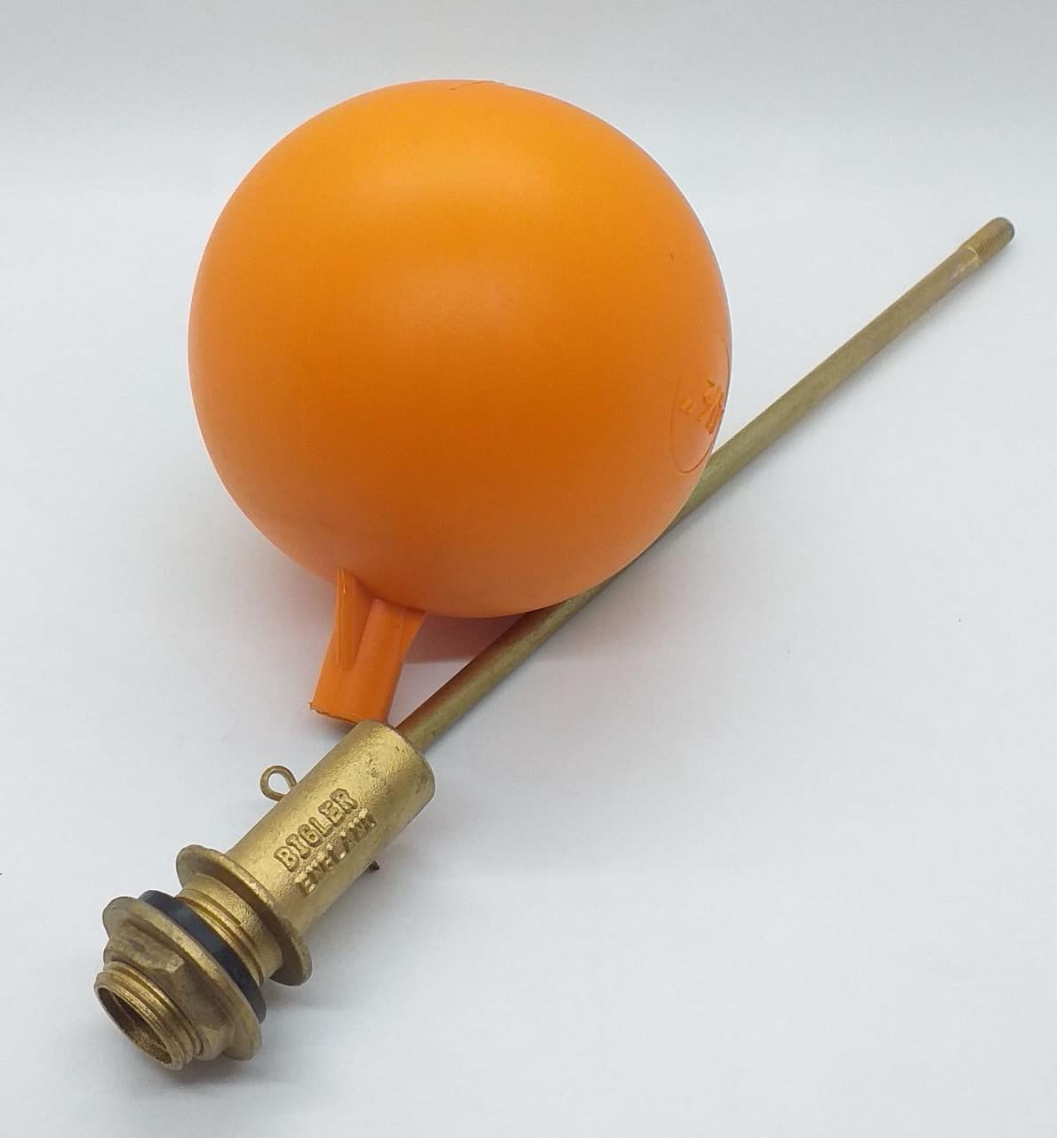 Float Valve 1/2" Brass Euro with 4.5" Orange Balll
