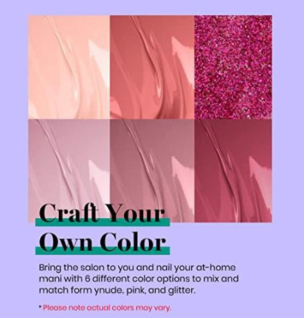 BEETLES Nail Pink Confetti Gel Nail Polish Kit- 6 Colors Nude Pink Series Glitter Set
