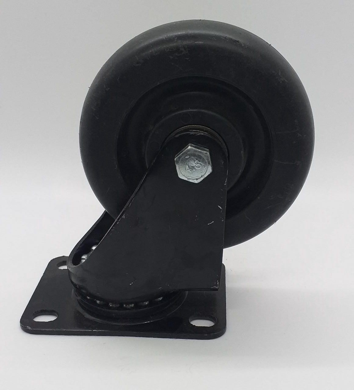 Wheel Coaster 4" Swivel Black H/D