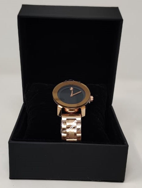 GENERIC Watch Fashion Women Rose Gold with Metal Strap Broad