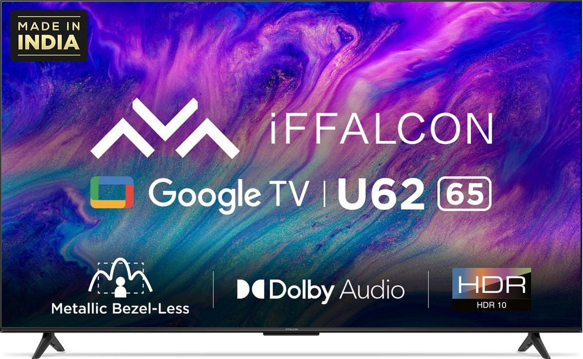 IFFALCON Television 65" IFF65U62 Google Smart 4K Hdr TV LED Powered by Tcl