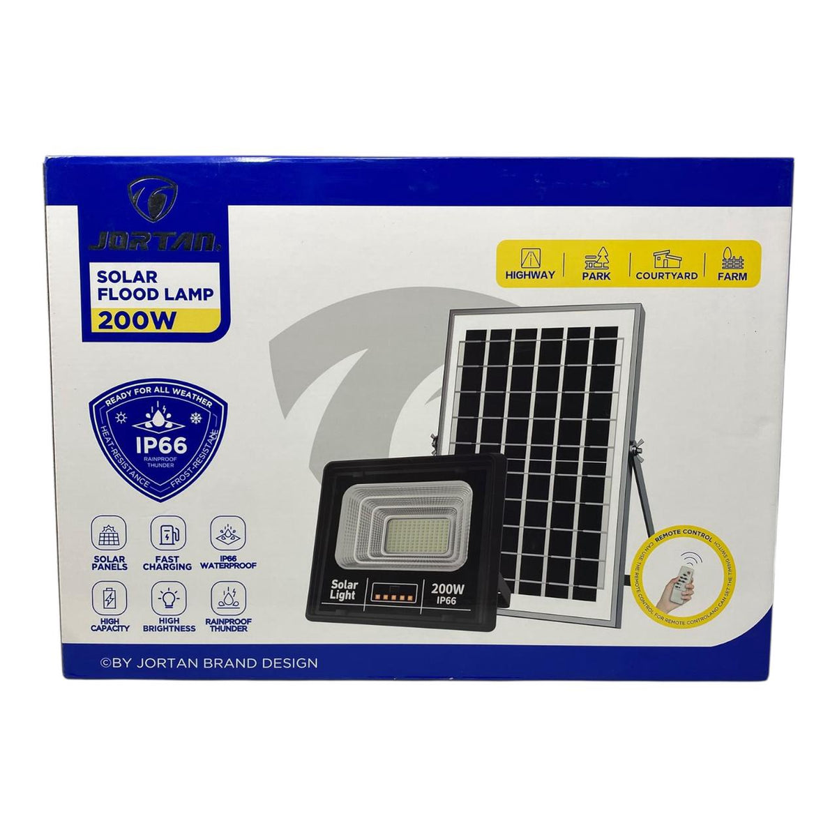 JORTAN Lamp LED Solar Flood 200W JT-91001-YY200W 6500K IP66