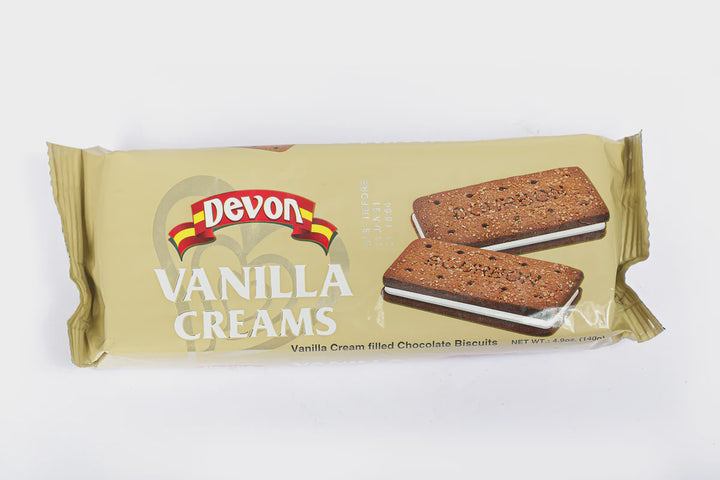 DEVON Biscuit Vanilla Creams Coconut Flavoured Cream Filled Biscuits 140G 4.9OZ