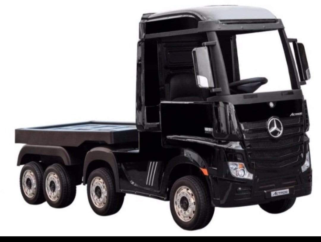 Toy Car Ride on 8170027A-4R Mercedes Benz Actros Truck with Trailer Black