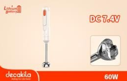 DECAKILA Blender Hand Cordless KMJB037W 60W Lithium Battery