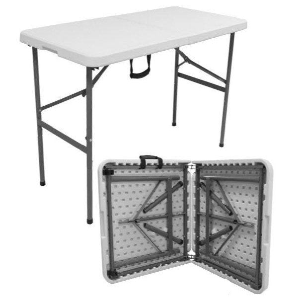 Table Folding Plastic White AC-Z120A 4FT 2 Half Rectangle 48" X 23.6" X 29"
