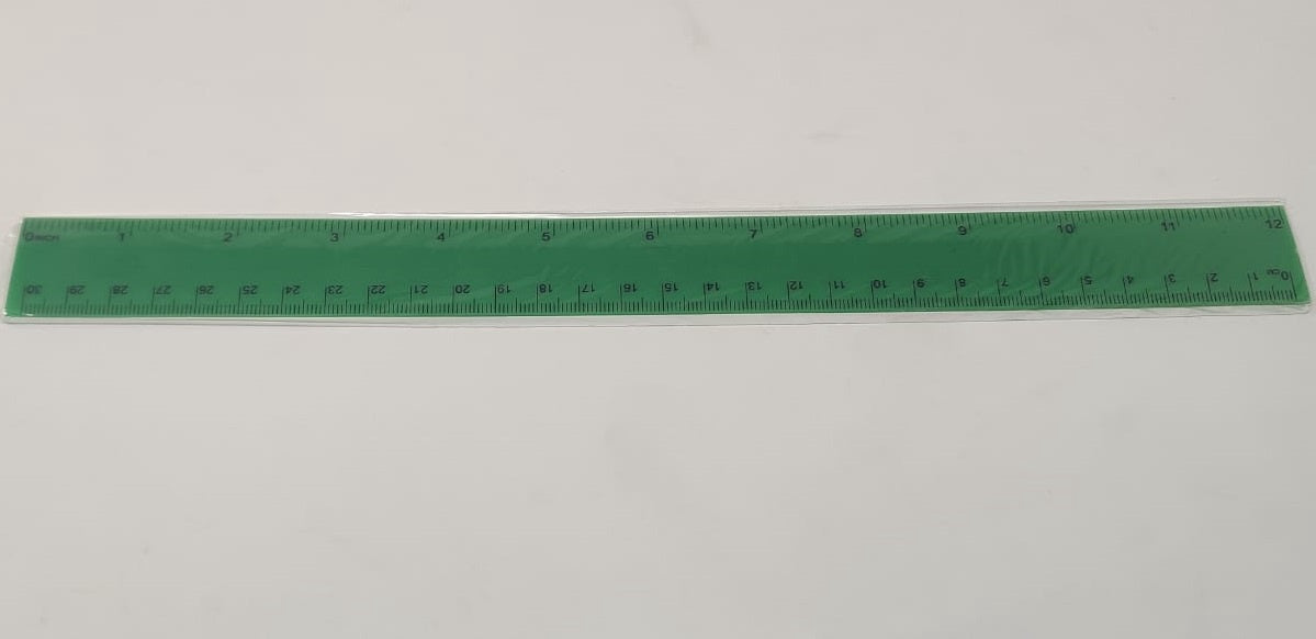 Stationery Ruler Plastic Colored 12" 30CM with Tables Sold Each