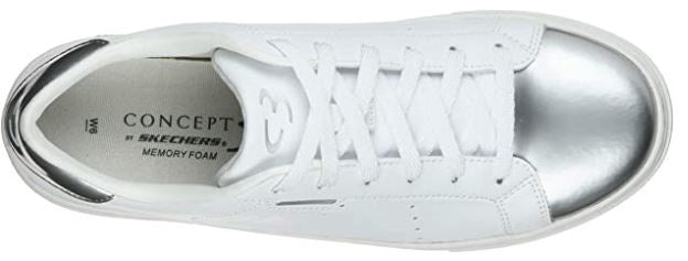 SKECHERS Footwear Concept 3 Women's Sneaker White & Silver Lace Up / 9