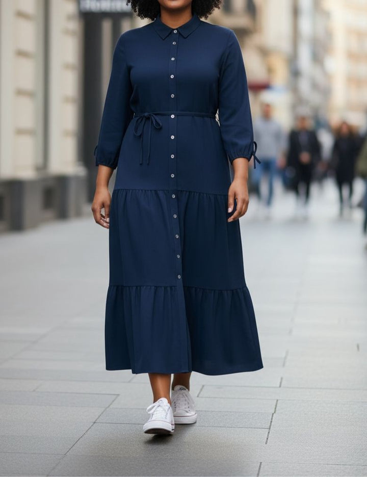 Dress Casual Plain Navy