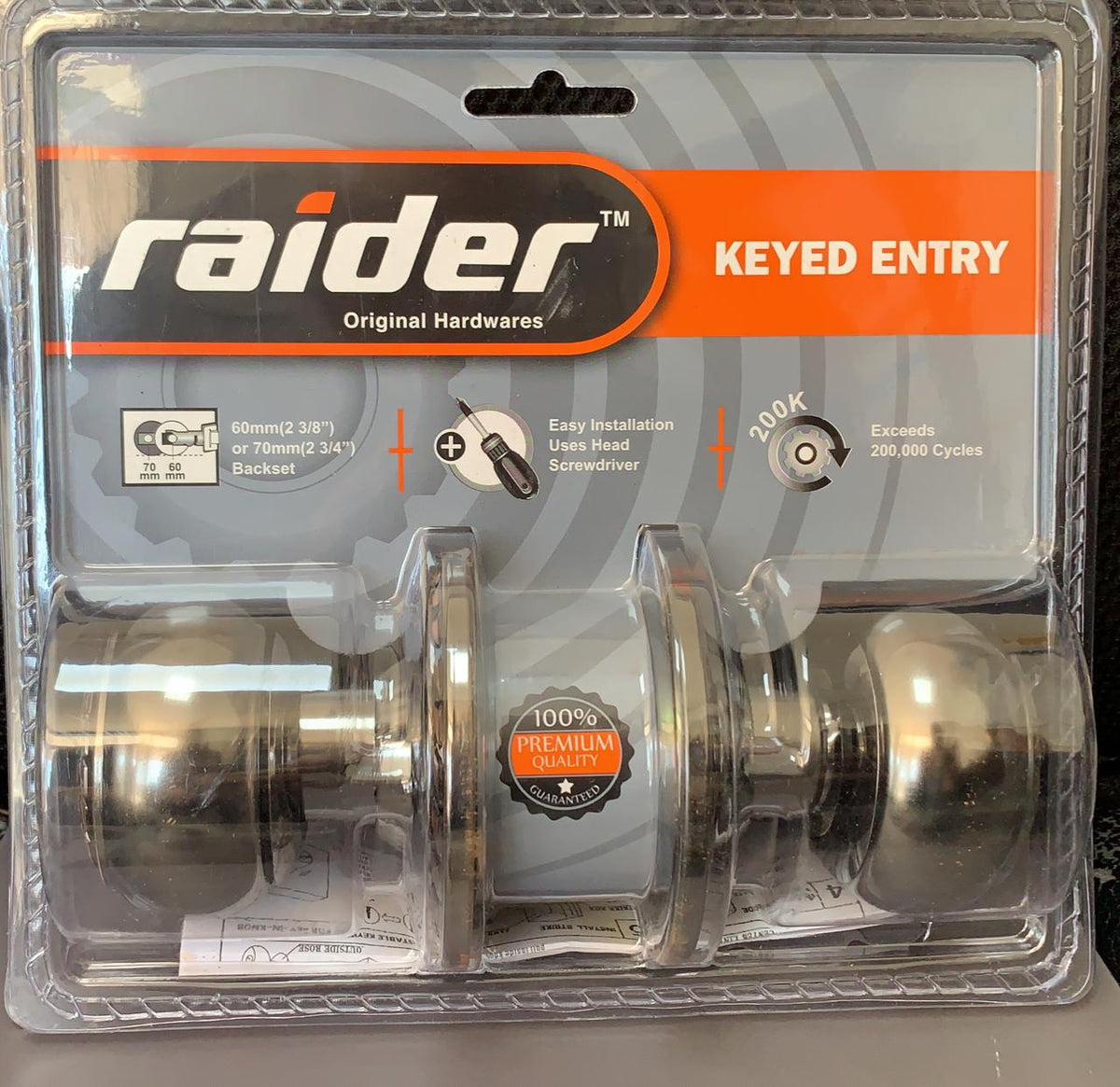 RAIDER Lock Knob AC Keyed #3501 AC/BN-ML-ET
