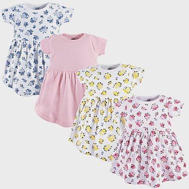 LUVABLE FRIENDS Baby Dress Set 4PC Floral