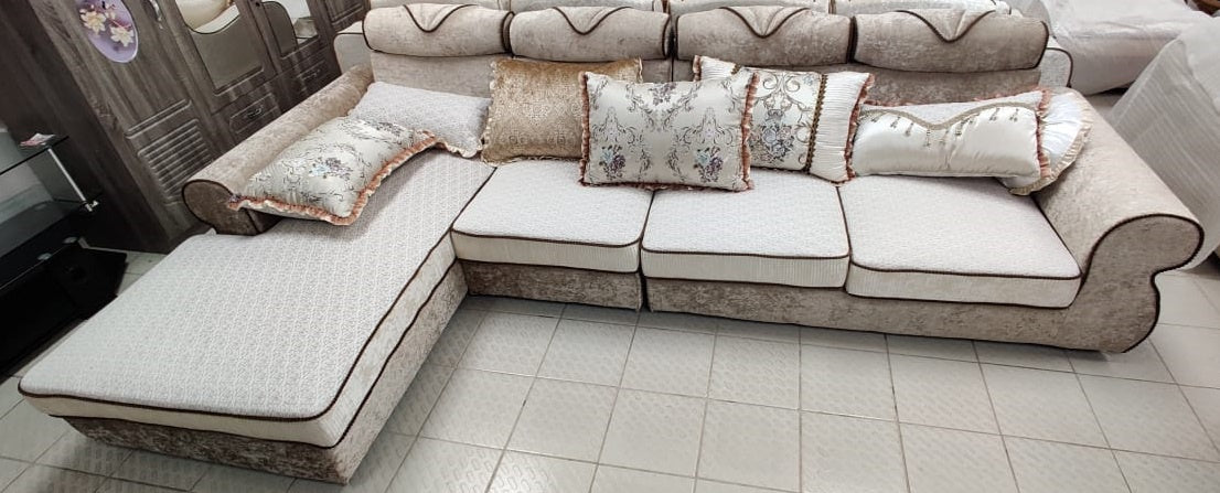 Sofa Set L Shape with Pillows 1802
