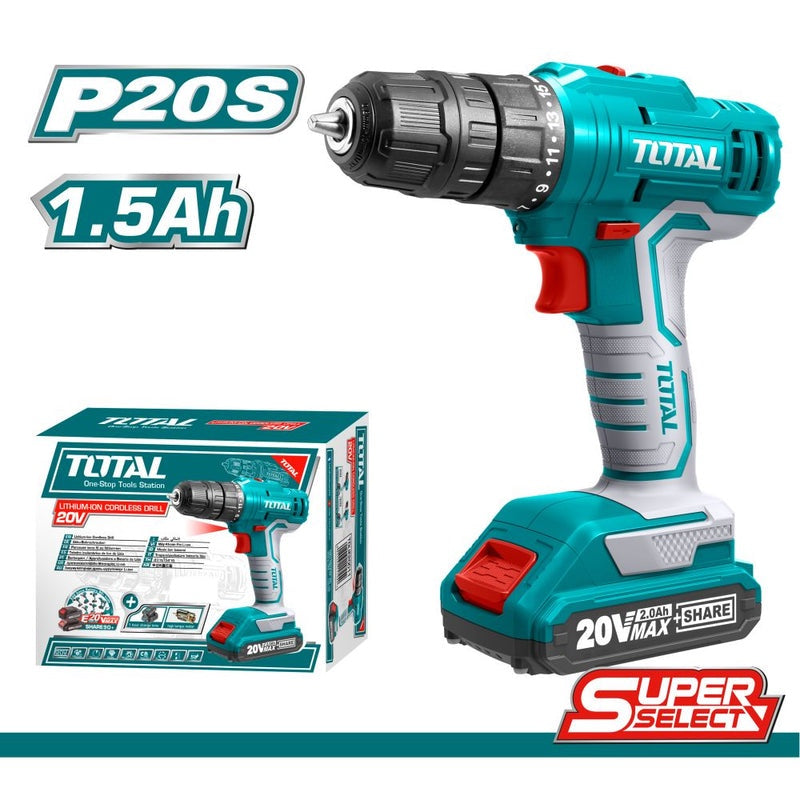 TOTAL Drill Gun UTDLI20011 20V Lithium Ion 1.5AH