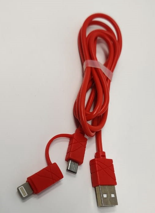 GENERIC USB Cable Micro + Lighting Iphone Data Quick Charge Fast 2IN1 / Yellow / White / Yellow / White