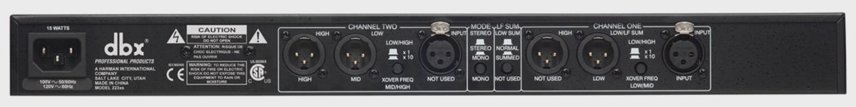 DBX Crossover 223XSV 2-WAY Stereo / 3-WAY Mono Xlr