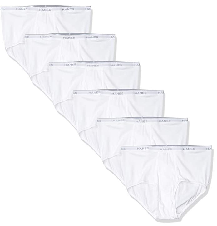 HANES Men Underwear Brief White 6PACK Tagless