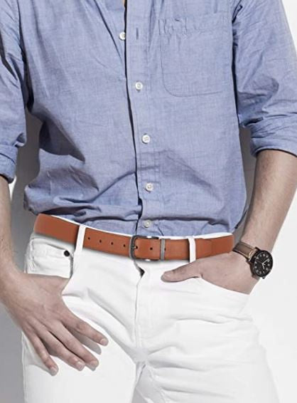 SKECHERS Men Belt Performance Reversible COGNAC/BLACK