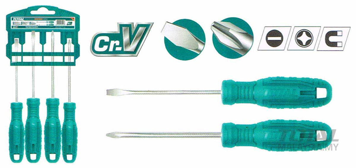 TOTAL Screwdriver Set 4PCS THTDC250401