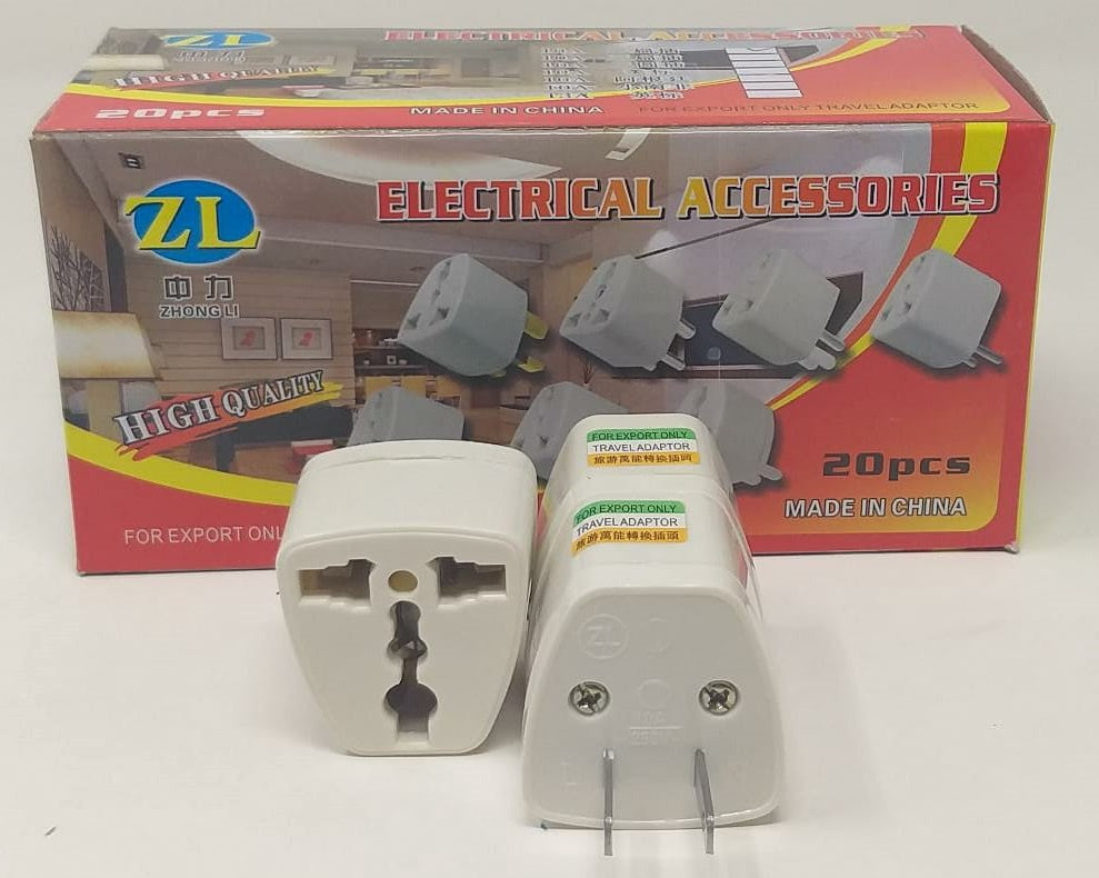 Adaptor 2 Pin 3 Way Multi Zl White Travel